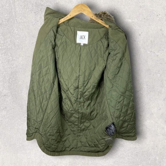 Revolve BB Dakota Army Green Faux Fur Ashland Coat Jack Size S Hood‎ Jacket NEW - Picture 6 of 13